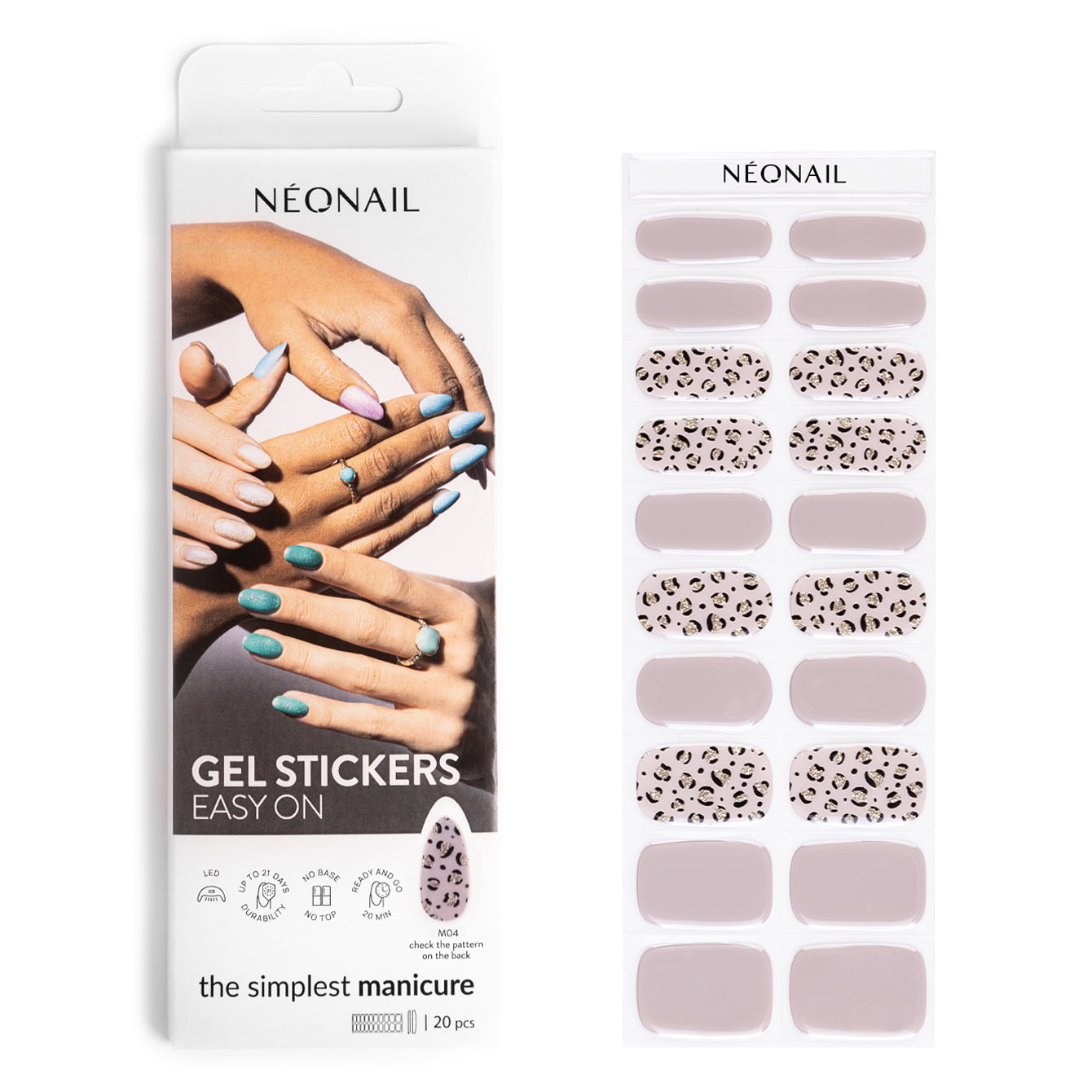 Gel Nail Stickers - manucure nude & panthère