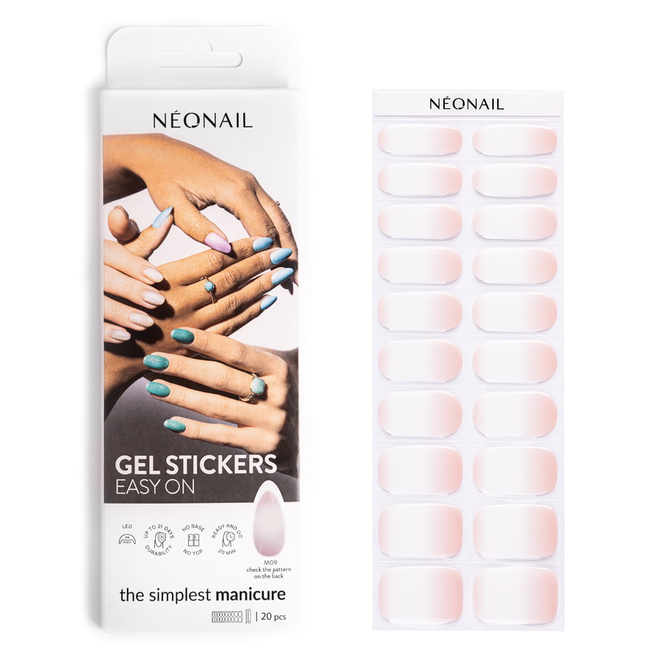 Gel Nail Stickers - manucure baby boomer ombré